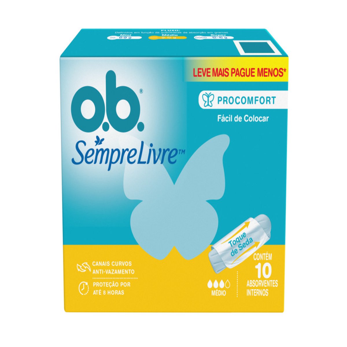 Absorvente Interno Ob Medio Leve 10 Pague 8un - Atacado Vila Nova ...